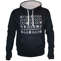 Mikina Čičmany kapuca modrá XL